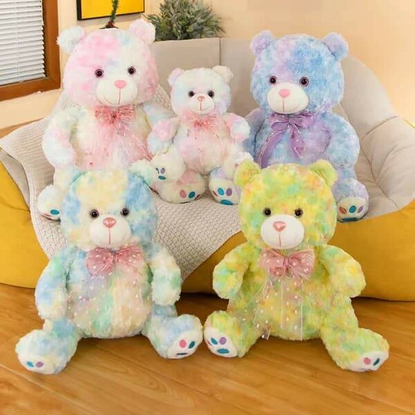 Ourson en peluche multicolore doux