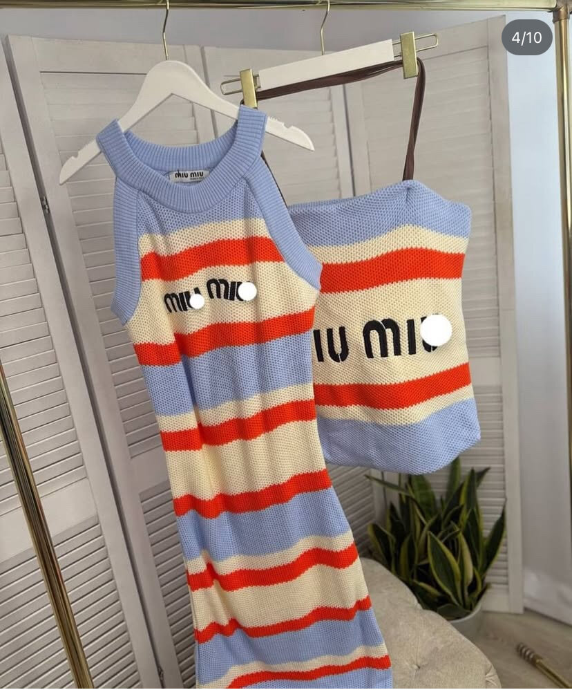 Striped Knit Mini Dress