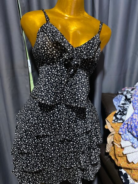 Robe été à fleurs noires