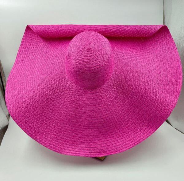 Oversized straw summer beach hat