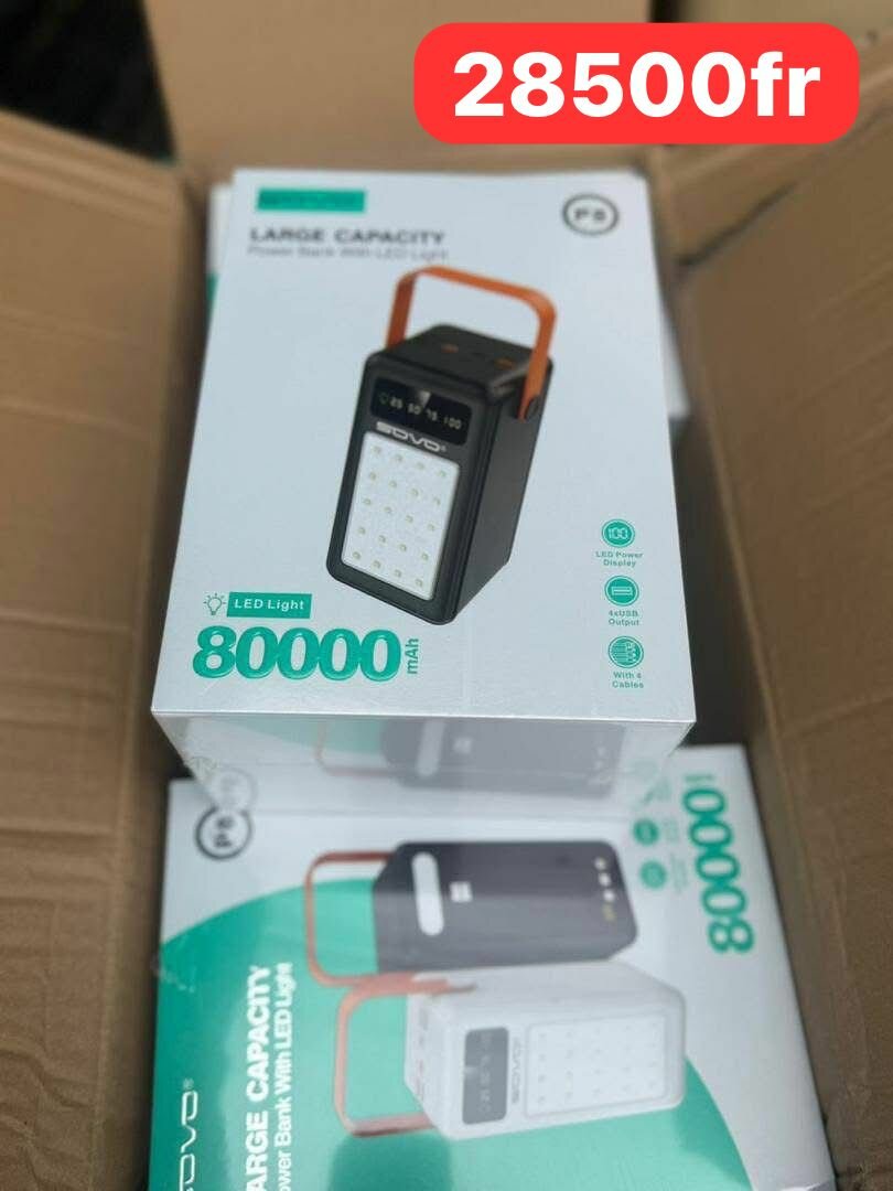 Batterie externe 80000mAh LED