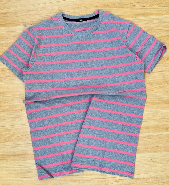 Unisex logo-embroidered striped cotton T-shirt