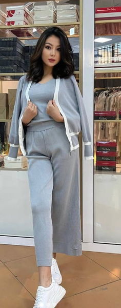 В наличии🌸  Тройка трикотаж😍 Размер:стандарт Цвет:серый,черный