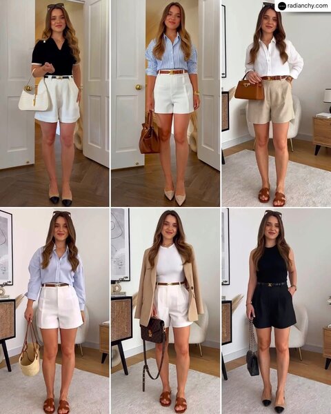 Shorts élégants avec ceinture