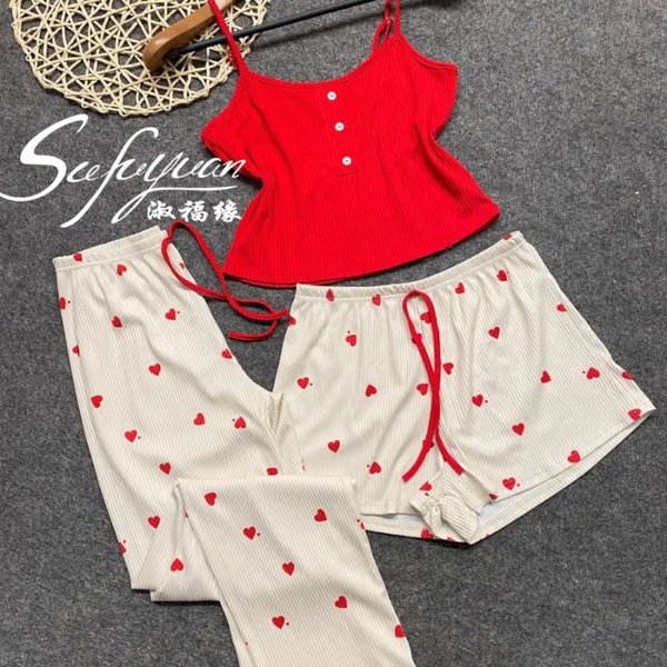 Pyjama léger femme cœur