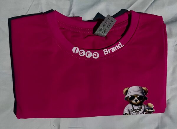 T-shirt rose imprimé ours stylé