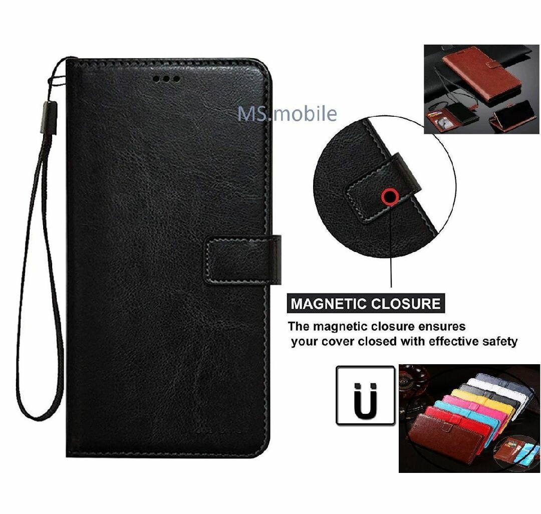 Mobile book style pu leather flip cover case all model avail