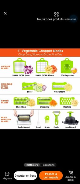 Coupe-Légumes Multifonction 11 en 1