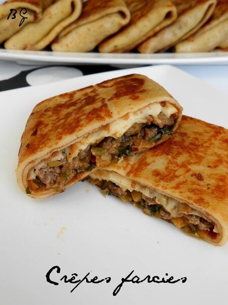 Crêpe viande hachée et fromage