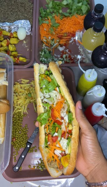 Sandwich viande haché avec jus