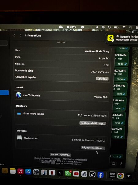 MacBook Air M1 2020 8 Go