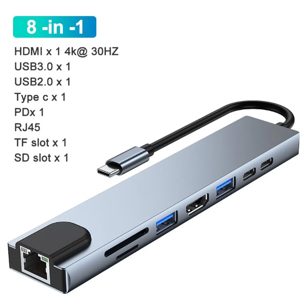 Hub USB-C 8-en-1 Haute Vitesse