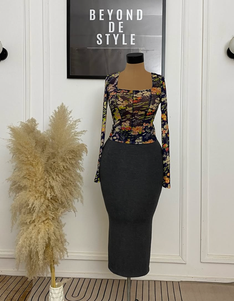  GIRLY FLORAL MESH TOP.