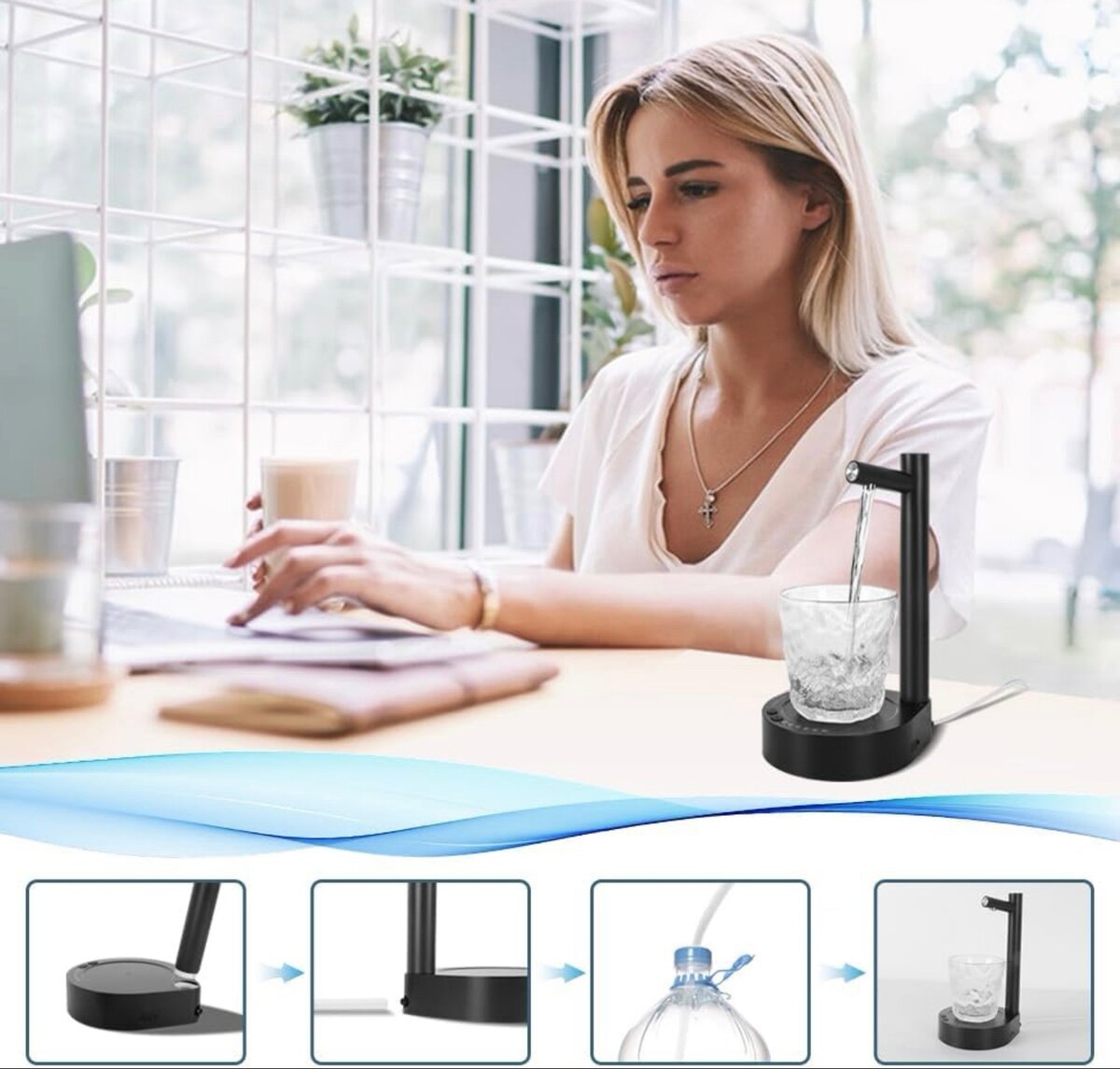 Distributeur d'eau électrique,Double Usage avec Base de Supp