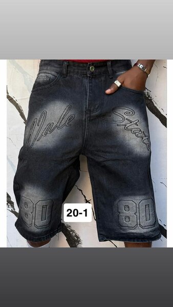 Bermuda en jean imprimé homme