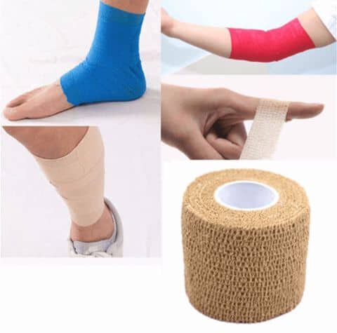 Bande élastique autocollante