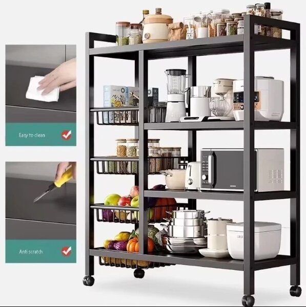 Étagère de cuisine robuste 4 niveaux