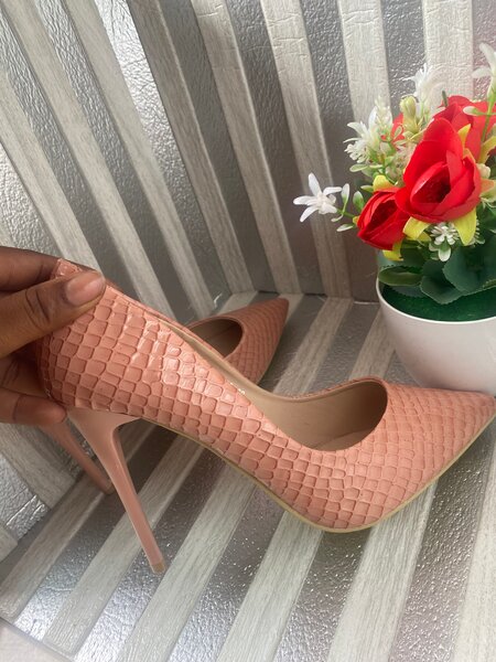 Escarpins rose texturés