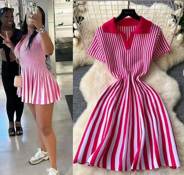 Robe rayée d'été décontractée