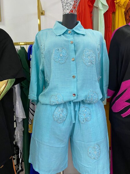 Pyjama d'été en lin pour femmes