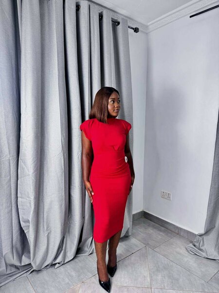 The Scarlet Elegance Ruched Dress