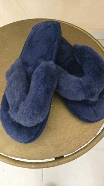 Cozy Fuzzy Blue Slippers