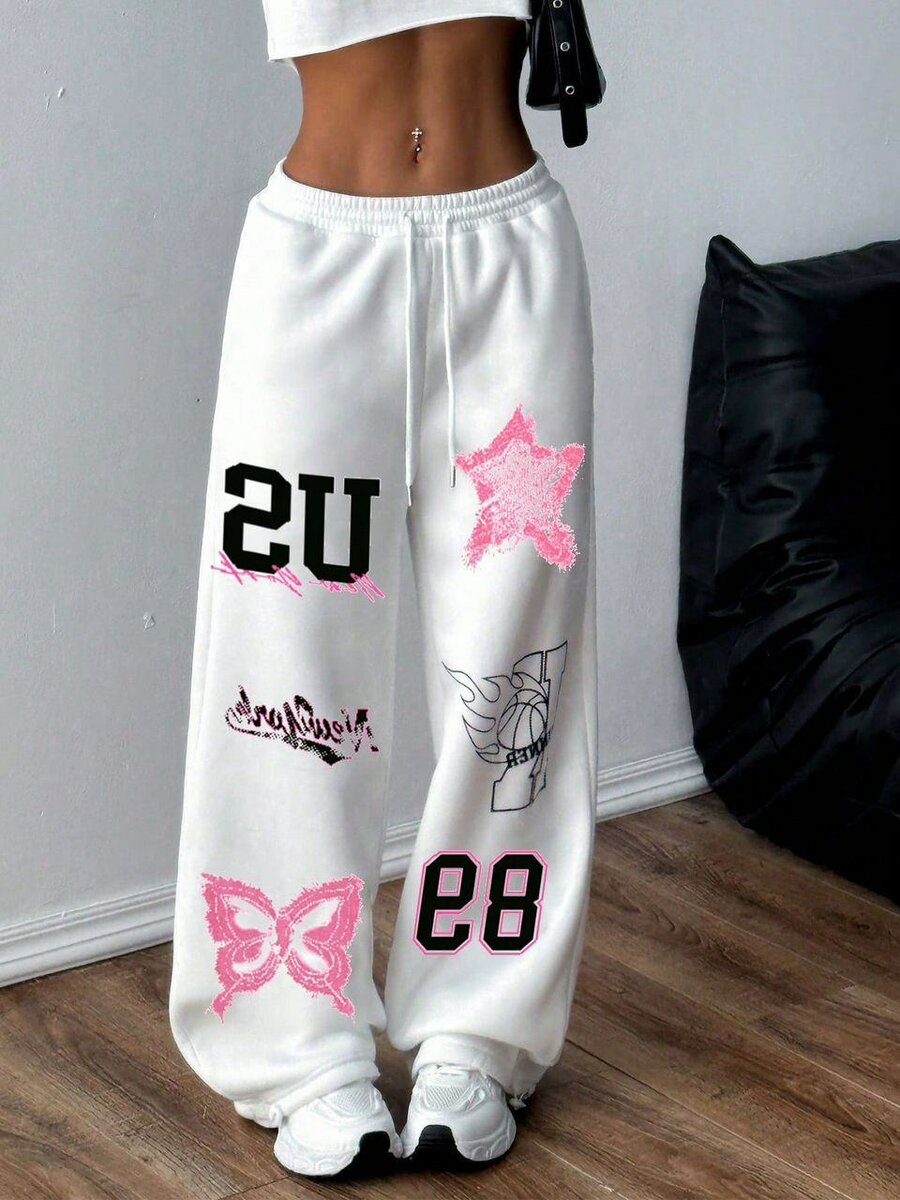 Pantalon sport imprimé rétro