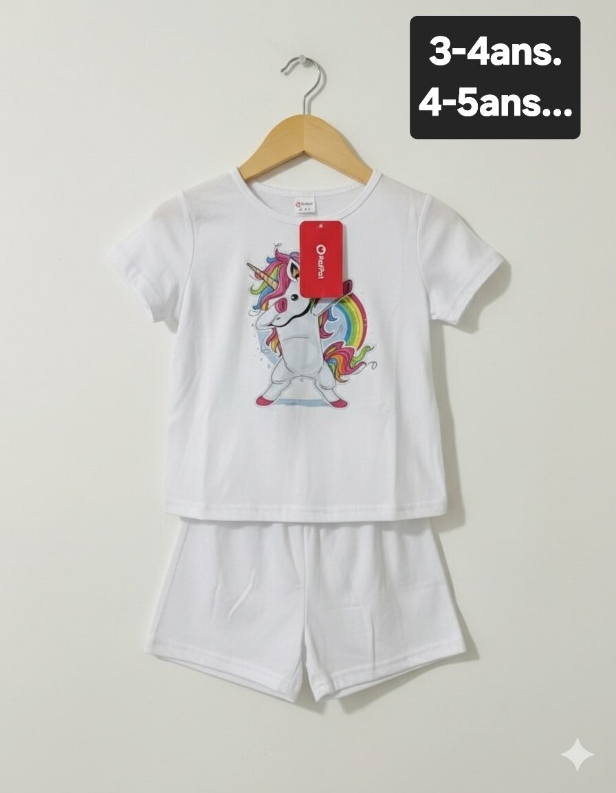 Ensemble fille motif coloré