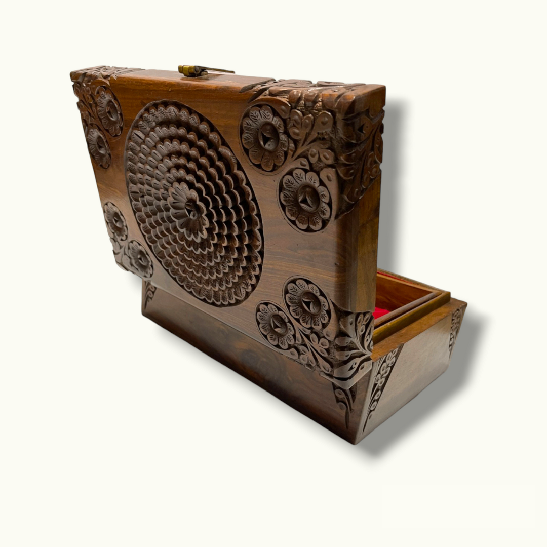 Carved Flowers Jewelry Box.