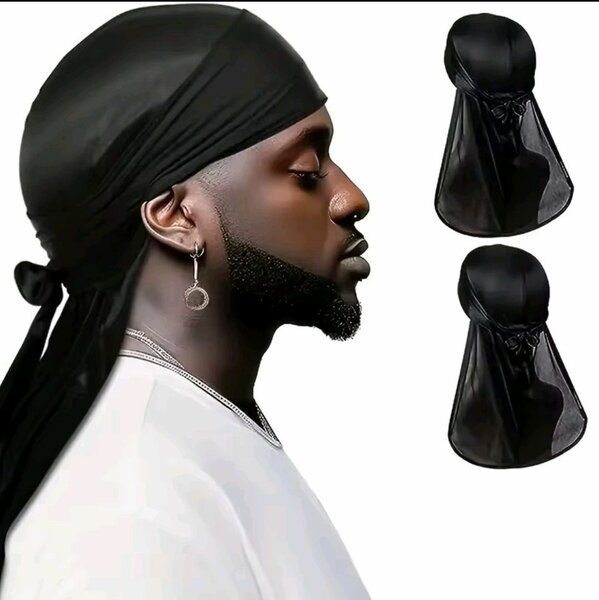 Durag en satin noir