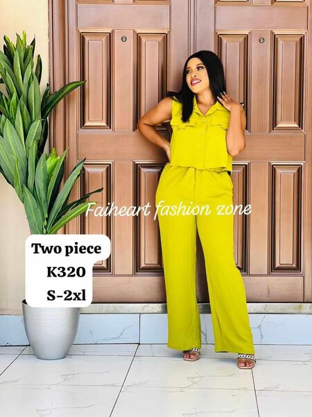 Women's set of sleeveless shirt and pants, S-2xl