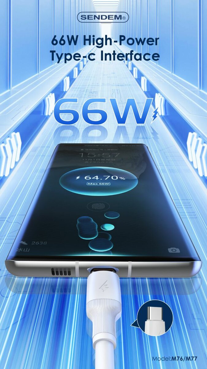 66W Laptop C-C & Mobile Phone Type C