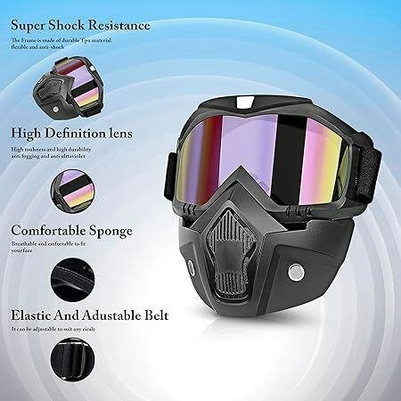 Motorbike Riding Helmet Goggles Full Face Mask