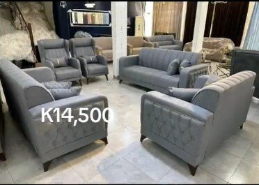 Set of 3 sofas + 2 armchairs, gray