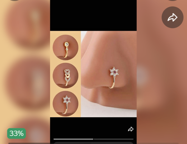 Clou de nez fleur en or