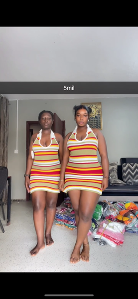 Robe Rayée Multicolore Femme