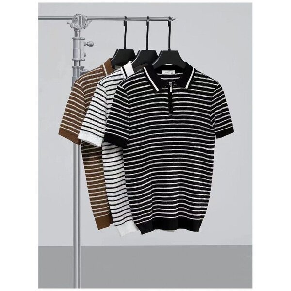 Polo rayé en coton pour homme
