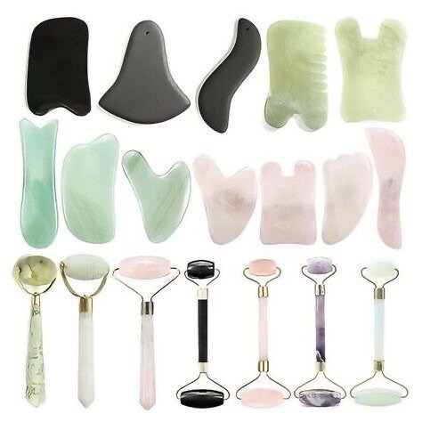 Ensemble Rouleaux et Gua Sha en Jade