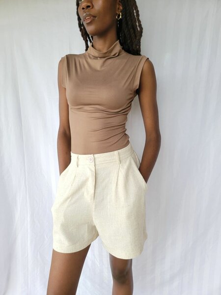 Linen plain casual shorts