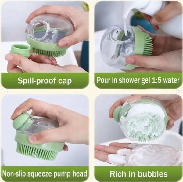 Brosse avec dents en silicone 3 en 1.