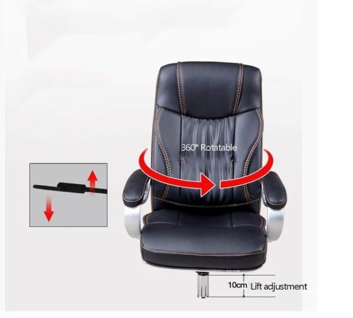 Executive Leather Swivel Chair - Black