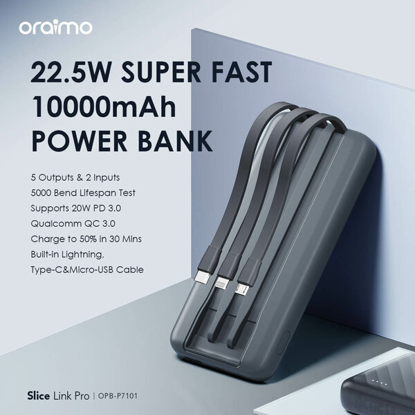 ORAIMO SLICE LINK PRO 10000 MAH 22.5W Power Bank