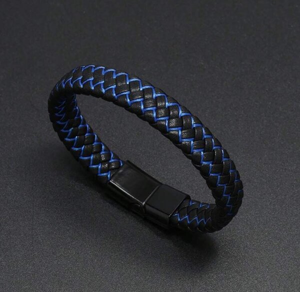 Bracelet en cuir tressé homme