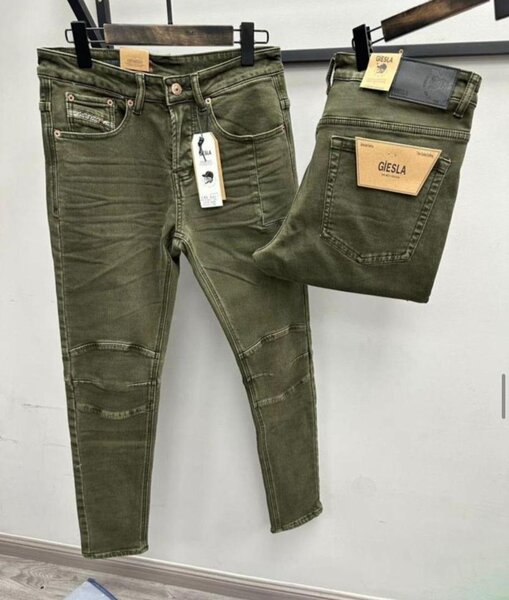 Jeans slim homme vert