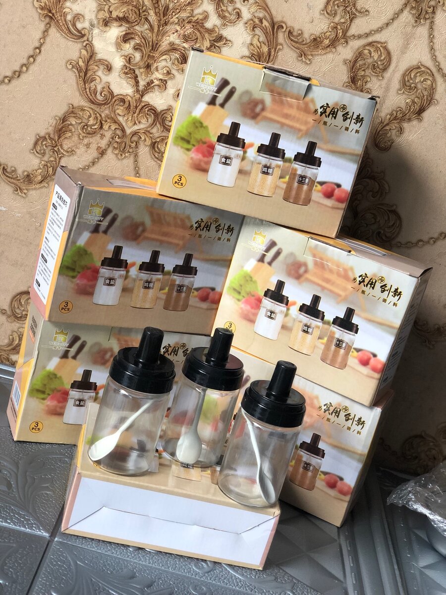 5pcs storage jars with bottles