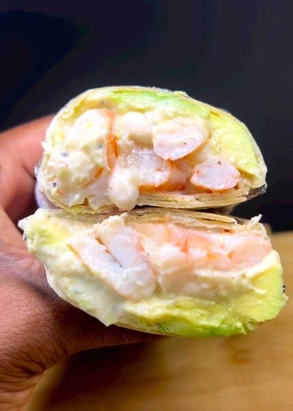 Wrap crevettes et avocat frais