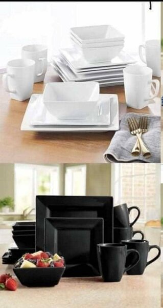 16pcs Dinner set ceramic white/Black