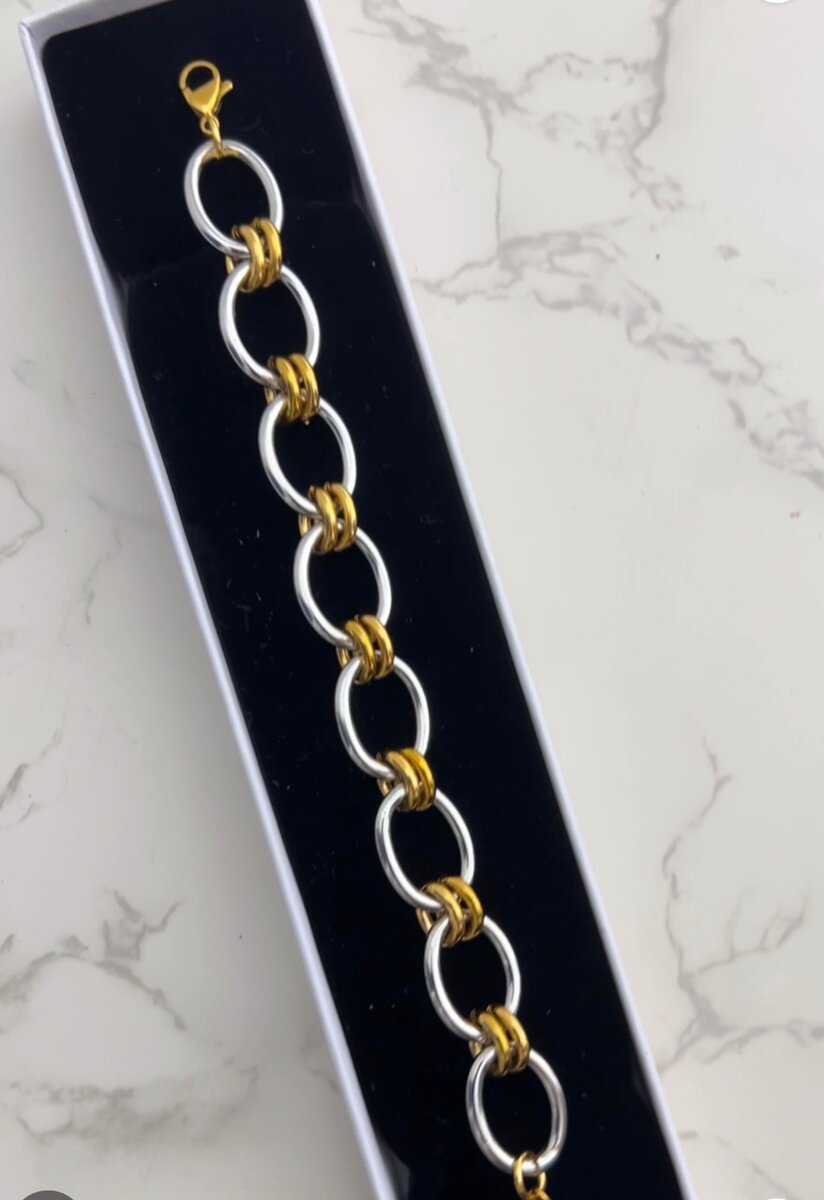 Bracelet à maillons bicolores