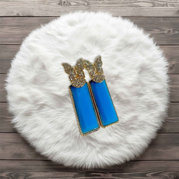 Long Stud Butterfly Earrings