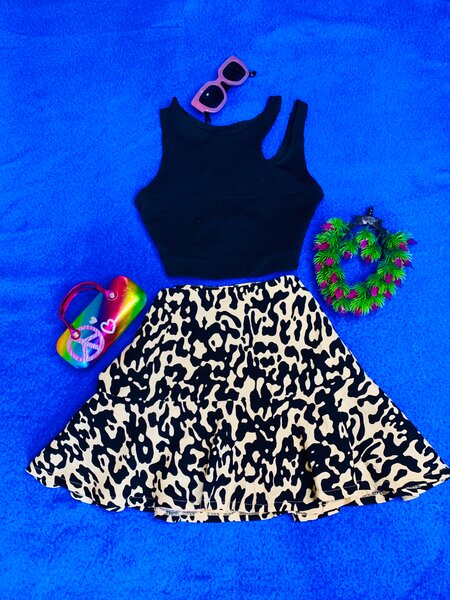 Ensemble Top et Jupe Fleurie